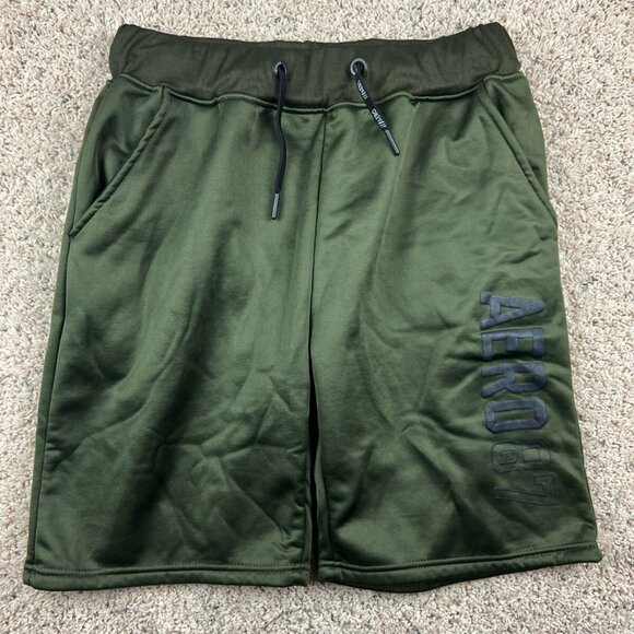 Aeropostale Men’s Green Jogger Shorts Polyester Drawstring Size Large - Picture 1 of 8